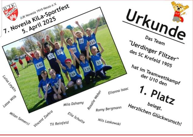 Urkunde eines Sportfestes