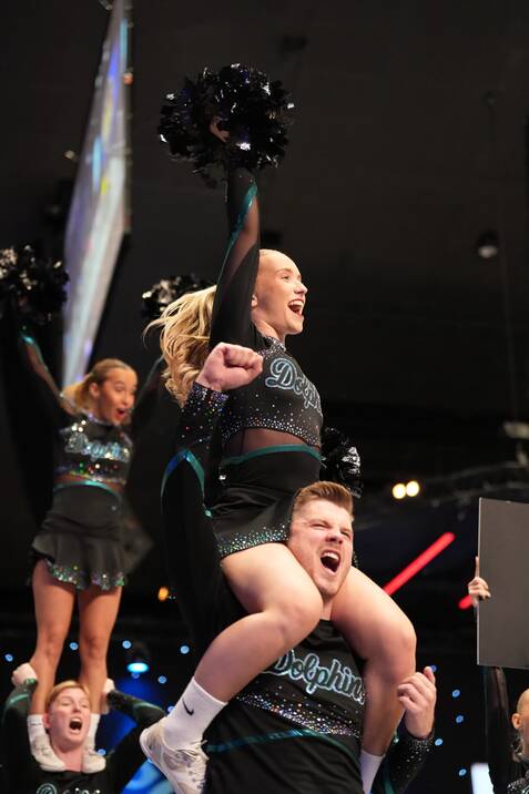 Cheerleader während ihres Auftritts